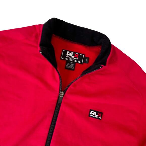 Vintage RLX Polo Sport Red Full Zip Sweatshirt Sz L - Picture 7 of 7